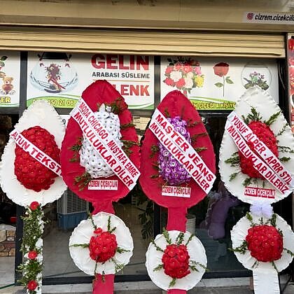 Yapay Çiçekli Tekli & Çiftli Çelenk – Cizre ve Şırnak Ücretsiz Teslimat